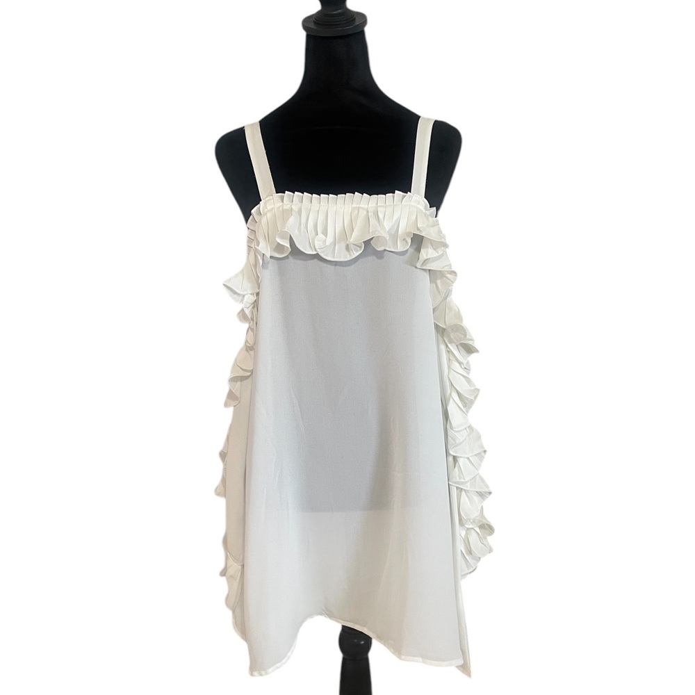New Pretty Angel White Baby doll dress, Tunic,Open shoulder,Ruffle,Medium - Picture 2 of 10